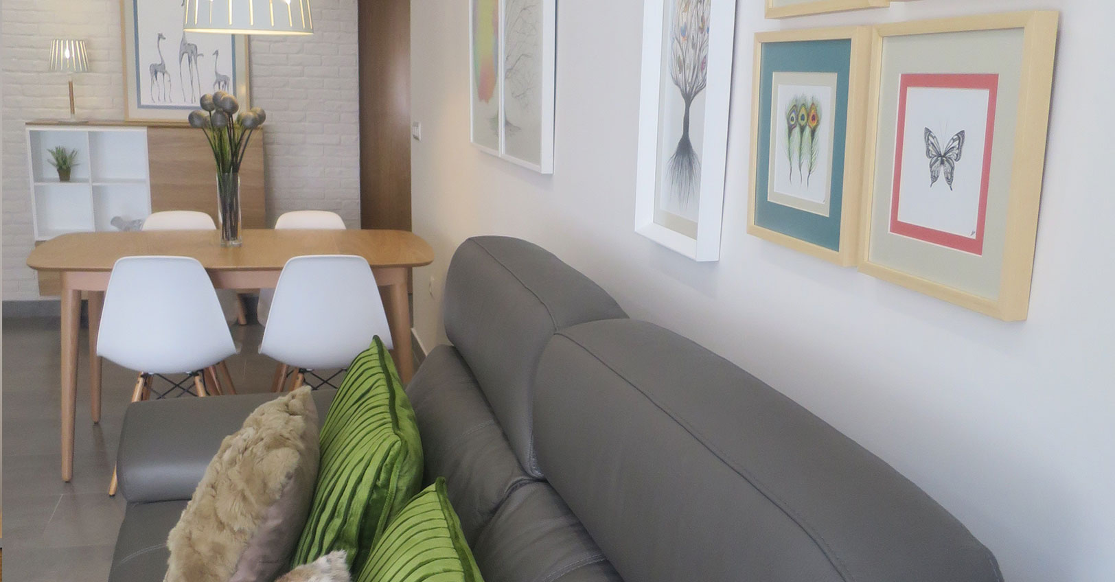 Amueblamientor salón y dormitorio estilo nórdico